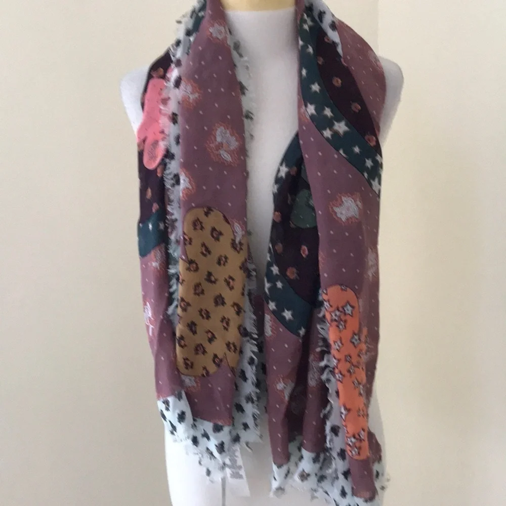 NWT! COACH dusty rose desert flower printed scarf